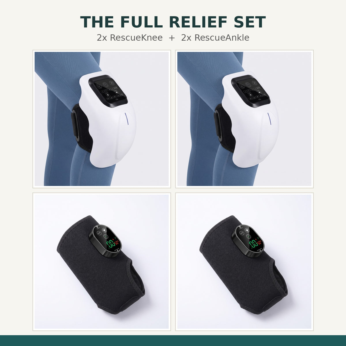 The Full Relief Set — 2 RescueKnee + 2 RescueAnkle